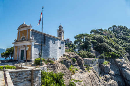 The church of San Giorgio in Portofinoの写真素材