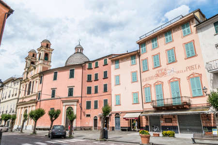 Varese Ligure, Italy - 07/01/2020: Beautiful house with colored facade in Varese Ligureのeditorial素材