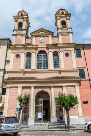 Colorful church in Varese Ligureの写真素材