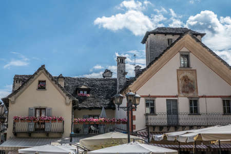 Valle Vigezzo, Italy - 08/22/2020: beautiful house in Santa Maria Maggiore