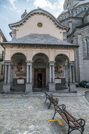 Valle Vigezzo, Italy - 08/22/2020: The beautiful Sanctuary in Re in Piedmontのeditorial素材