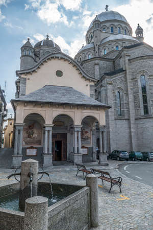 Valle Vigezzo, Italy - 08/22/2020: The beautiful Sanctuary in Re in Piedmontのeditorial素材