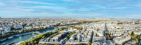 Ultra wide aerial view of Paris from the Tour Eiffelのeditorial素材