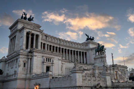 The Altare della Patria in Rome at nightのeditorial素材