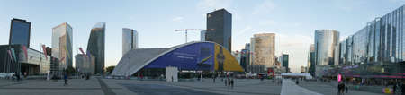 Paris, France - 09-10-2018: extra wide view of the skyscrapers of La Defense in Parisのeditorial素材