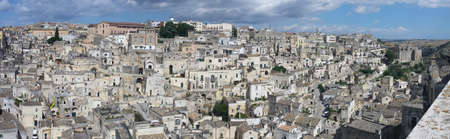 Extra wide aerial view of Materaの写真素材