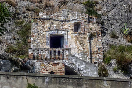 Abandoned ruined houses in the ghost town of Cracoの写真素材