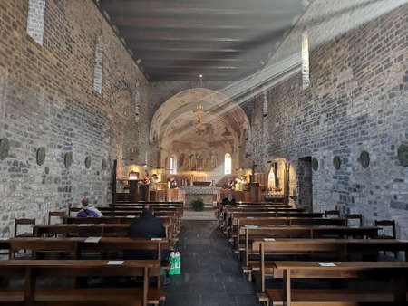 Piona, Italy - 03-02-2021: the beautiful Abbey of Pionaのeditorial素材