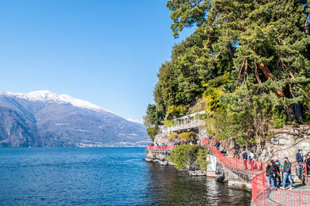 Varenna, Italy - 03-01-2021: the promenade of love in Varennaのeditorial素材