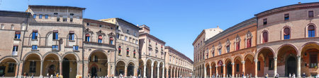 Bologna, Italy - 05-01-2021: Extra wide view of Santo Stefano Square in Bolognaのeditorial素材