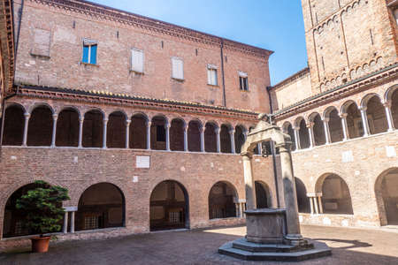 The beautiful cloister of the Church of Santo Stefano in Bolognaの写真素材