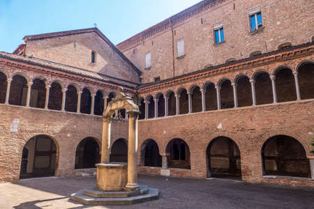 The beautiful cloister of the Church of Santo Stefano in Bolognaの写真素材