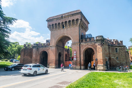 Bologna, Italy - 05-01-2021: The beautiful Porta Saragozza in Bolognaのeditorial素材