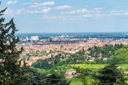 Aerial view of Bologna with his beautiful church and Towersのeditorial素材