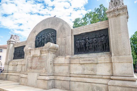 The monument of Giuseppe Verdi in Parmaのeditorial素材