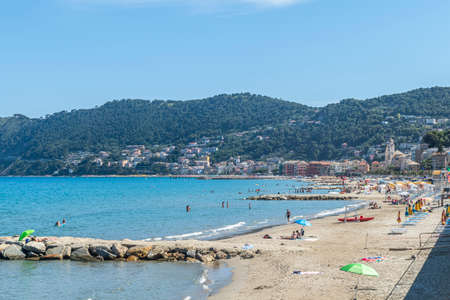 Laigueglia, Italy - 07-02-2021: Landscape of Laigueglia with his beautiful beachのeditorial素材