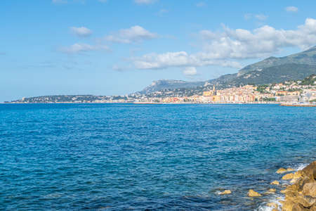 Landscape of the seafront of Mentonの写真素材