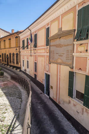 Diano Castello, Italy - 07-07-2021: The historic town hall of Diano Castelloのeditorial素材