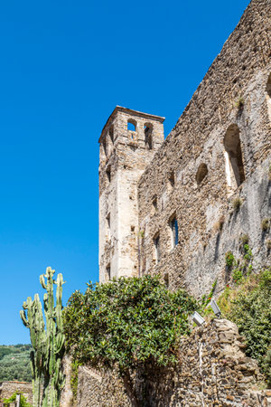 Dolceacqua, Italy - 06-07-2021: the ancient castle of Dolceacquaのeditorial素材