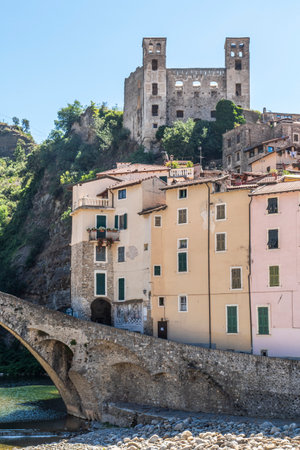Dolceacqua, Italy - 06-07-2021: the ancient castle of Dolceacquaのeditorial素材