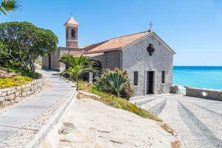 Beautiful church near the sea in Bordigheraの写真素材