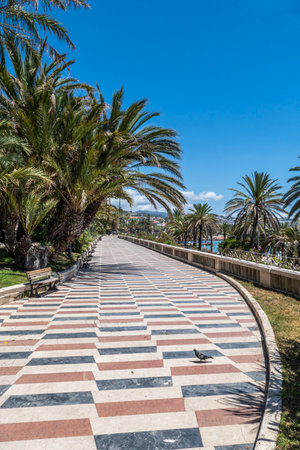 The beautiful promenade of Sanremoのeditorial素材