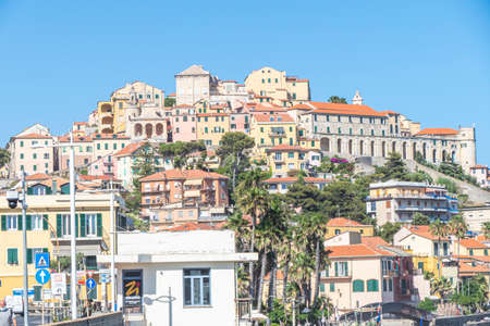 Imperia, Italy - 04-07-2021: Landscape of the historic center of Imperiaのeditorial素材