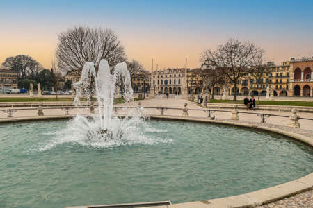 Padova, Italy - 03-05-2022: Beautiful fountain in Prato della Valle square in Paduaのeditorial素材