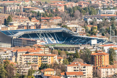 Bergamo, Italy- 04-07-2022: aerial view of the Stadium of the Atalanta in Bergamoのeditorial素材