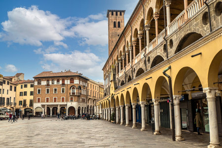 Padova, italy- 04-05-2022: The beautiful Palazzo della Regione in the historic center of Paduaのeditorial素材