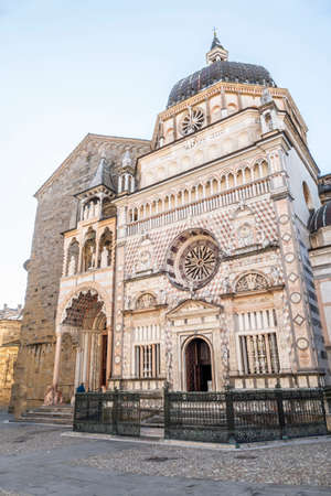 Bergamo, Italy- 04-07-2022: The beautiful basilica of Bergamo with the Colleoni Chapelのeditorial素材