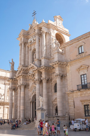 Syracuse, Italy - 09-16-2022: The beautiful Duomo of Ortigiaのeditorial素材