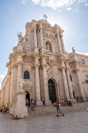 Syracuse, Italy - 09-16-2022: The beautiful Duomo of Ortigiaのeditorial素材
