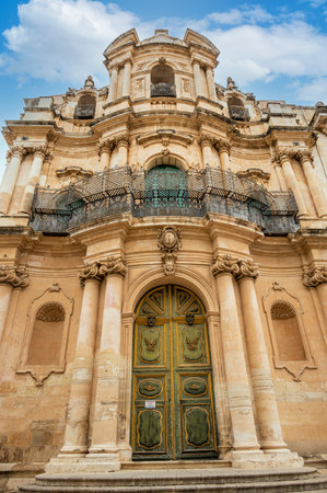 Scicli, Italy: 09-18-2022: Beautiful baroque church in Scicliのeditorial素材