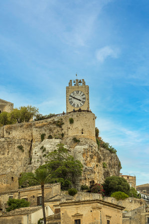 Modica, Italy: 09-21-2022: the beautiful castle of Modicaのeditorial素材