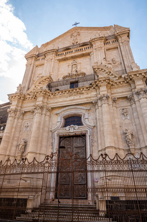 Beautiful ancient church in Cataniaのeditorial素材