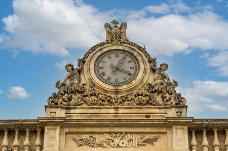 Modica, Italy: 09-21-2022: The beautiful clock of the theather of Modicaのeditorial素材