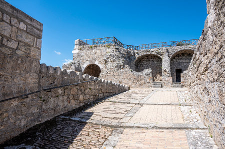 Civitella, italy: 06-24-2022: The ruins of the fortress of Civitella del Tronto