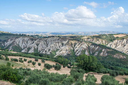 Panorama of Atri with its beautiful badlandsの写真素材