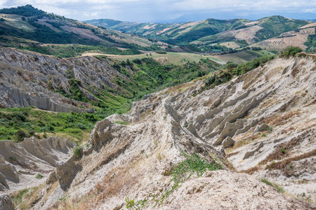 The calanchi di Atri with its stupendous and amazing clayey formationsの写真素材