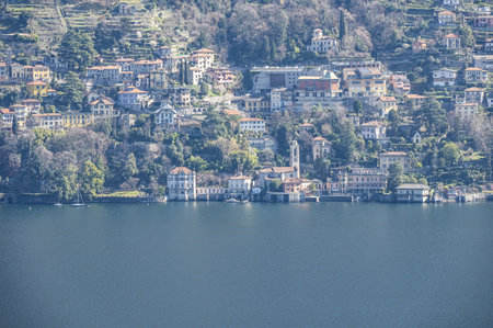 Landscape of Blevio in the Lake of Comoの写真素材