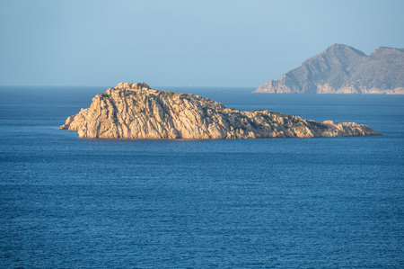 Aerial view of Isola Rossa in Sardiniaの写真素材