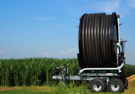 Hose reel irrigator for industrial agricultureの写真素材