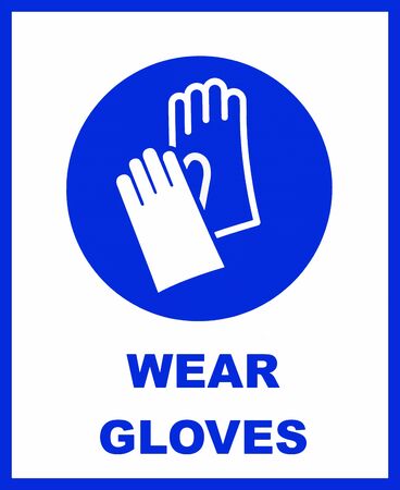 Wear protective gloves, safety signの写真素材