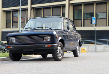 Udine, Italy. October 13 2019. Vintage car Fiat 128, manufactured from 1969 till the early Eighties....