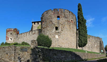 Gorizia, Italy. September 29,2019. Historic medieval Gorizia castle, on a hill of the city, located on the slovenian borderのeditorial素材