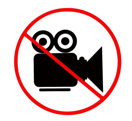 No filming, no video camera allowed. Prohibition sign.の写真素材