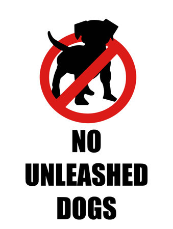 No unleashed dogs, prohibition signのイラスト素材