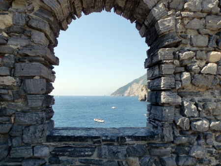 particular ruins porto venere Cinque Terreの写真素材