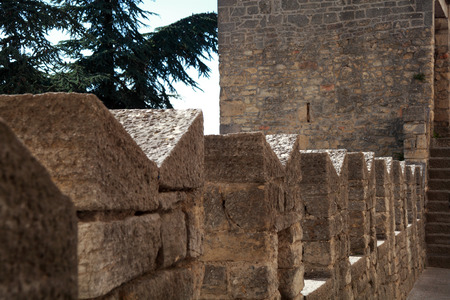Detail of the spire of the San Marino Castleのeditorial素材